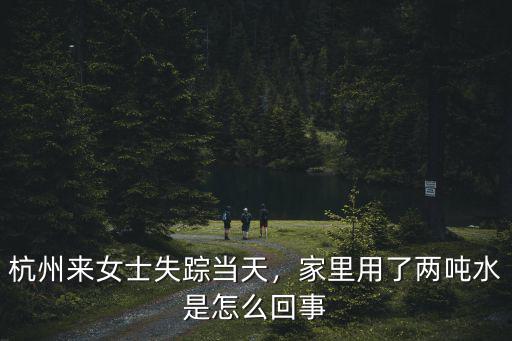 杭州來(lái)女士失蹤當(dāng)天，家里用了兩噸水是怎么回事
