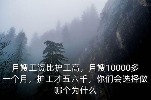 月嫂工資比護(hù)工高，月嫂10000多一個(gè)月，護(hù)工才五六千，你們會(huì)選擇做哪個(gè)為什么