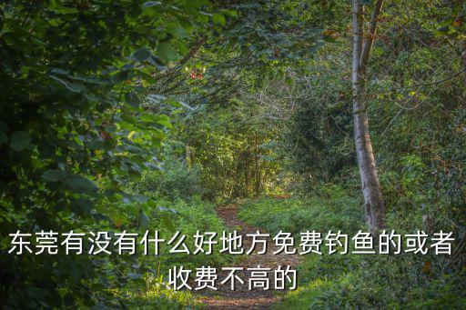 東莞有沒有什么好地方免費釣魚的或者收費不高的