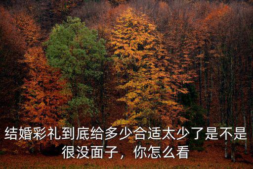 結(jié)婚彩禮到底給多少合適太少了是不是很沒面子，你怎么看