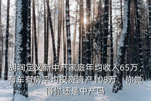 杭州中產家庭一般有多少資產,一個中產家庭擁有多少資產