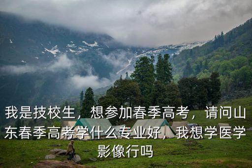 我是技校生，想?yún)⒓哟杭靖呖迹?qǐng)問山東春季高考學(xué)什么專業(yè)好，我想學(xué)醫(yī)學(xué)影像行嗎