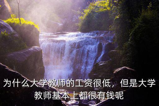 為什么大學教師的工資很低，但是大學教師基本上都很有錢呢