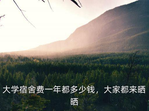 大學宿舍費一年都多少錢，大家都來曬曬
