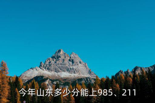今年山東多少分能上985、211