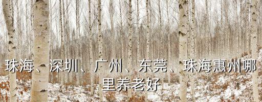 珠海、深圳、廣州、東莞、珠海惠州哪里養(yǎng)老好