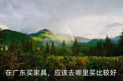 在廣東買家具，應該去哪里買比較好