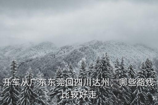廣東回四川怎么不堵,開車從廣東東莞回四川達(dá)州