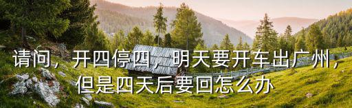 廣州開四停四也開車怎么辦,明天要開車出廣州