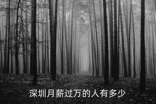 深圳月薪過萬的人有多少