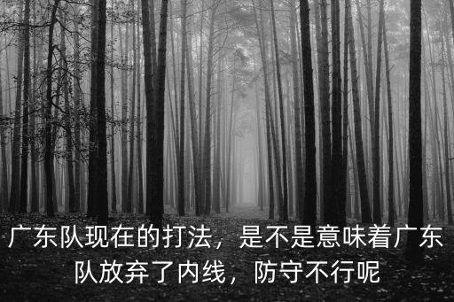 廣東隊現在的打法，是不是意味著廣東隊放棄了內線，防守不行呢