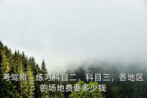 考駕照，練習科目二，科目三，各地區的場地費要多少錢