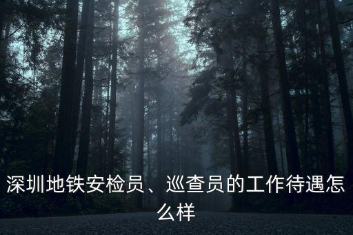 深圳安檢人員工資待遇怎么樣,深圳地鐵安檢員
