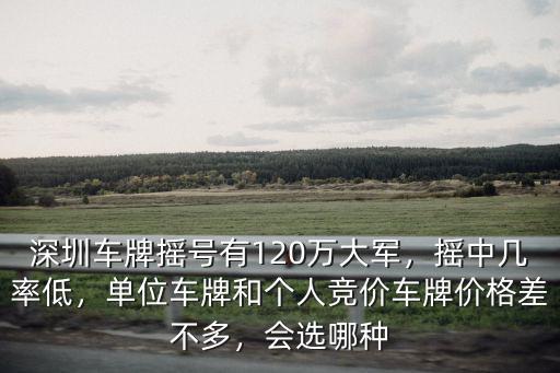 深圳車牌搖號有120萬大軍，搖中幾率低，單位車牌和個人競價車牌價格差不多，會選哪種