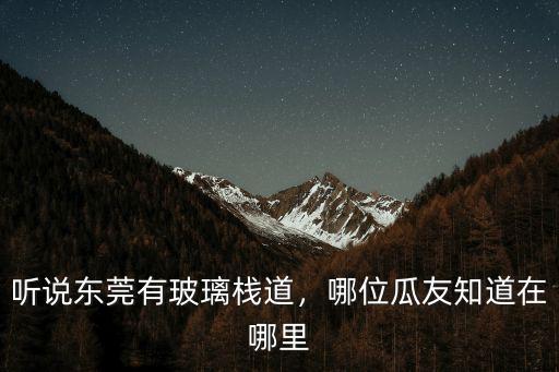 東莞五星玻璃地址在哪里,聽說東莞有玻璃棧道