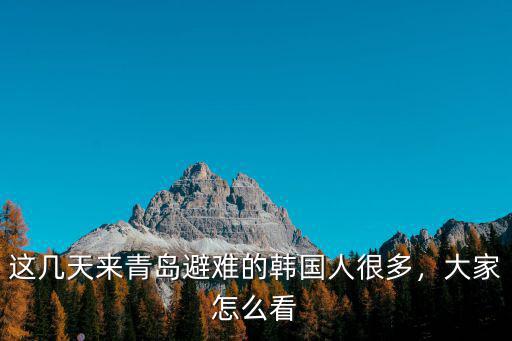 這幾天來青島避難的韓國人很多，大家怎么看