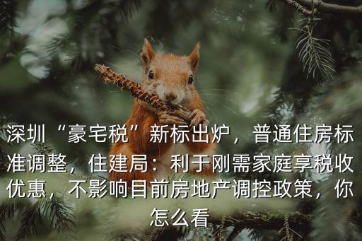 深圳“豪宅稅”新標出爐，普通住房標準調(diào)整，住建局：利于剛需家庭享稅收優(yōu)惠，不影響目前房地產(chǎn)調(diào)控政策，你怎么看