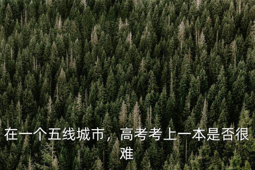 在一個(gè)五線城市，高考考上一本是否很難