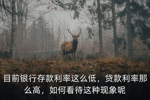 目前銀行存款利率這么低，貸款利率那么高，如何看待這種現(xiàn)象呢
