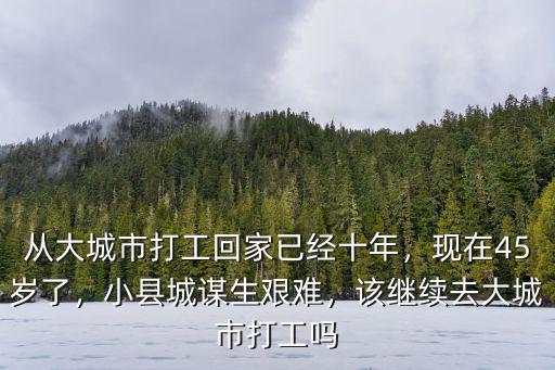 從大城市打工回家已經(jīng)十年，現(xiàn)在45歲了，小縣城謀生艱難，該繼續(xù)去大城市打工嗎