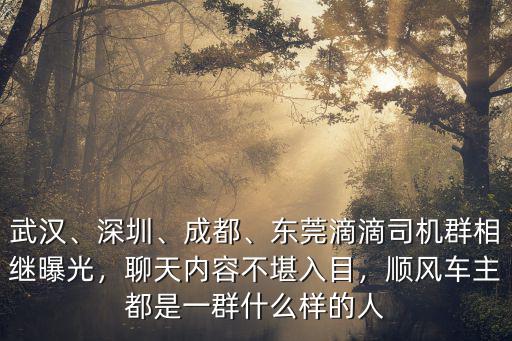 東莞的滴滴順風車怎么樣,東莞滴滴司機群相繼曝光
