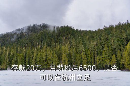 存款20萬，月薪稅后6500，是否可以在杭州立足