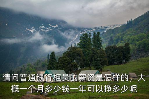 惠州銀行柜員工資多少錢,銀行職員年薪到底多少錢
