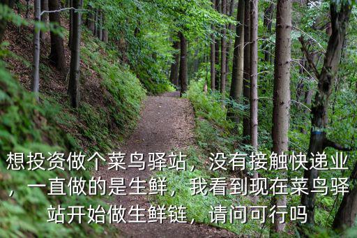 想投資做個菜鳥驛站，沒有接觸快遞業，一直做的是生鮮，我看到現在菜鳥驛站開始做生鮮鏈，請問可行嗎