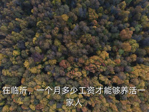 在臨沂，一個月多少工資才能夠養活一家人