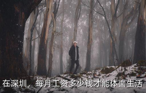 在深圳，每月工資多少錢才能體面生活