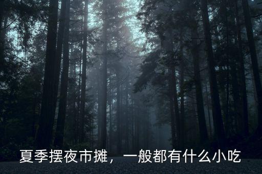 夏季擺夜市攤，一般都有什么小吃