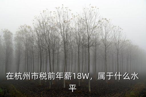 在杭州市稅前年薪18W，屬于什么水平