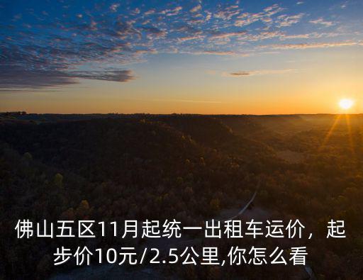 佛山五區11月起統一出租車運價，起步價10元/2.5公里,你怎么看