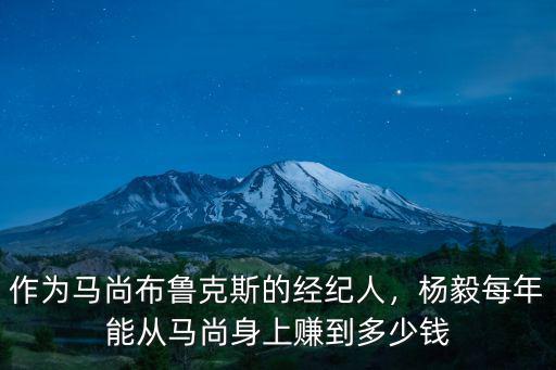 馬尚布魯克斯與廣東簽約多少錢,作為馬尚布魯克斯的經紀人
