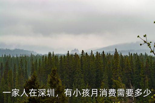 一家人在深圳，有小孩月消費需要多少
