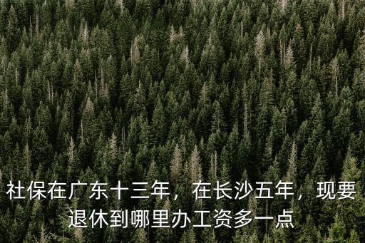 社保在廣東十三年，在長沙五年，現(xiàn)要退休到哪里辦工資多一點