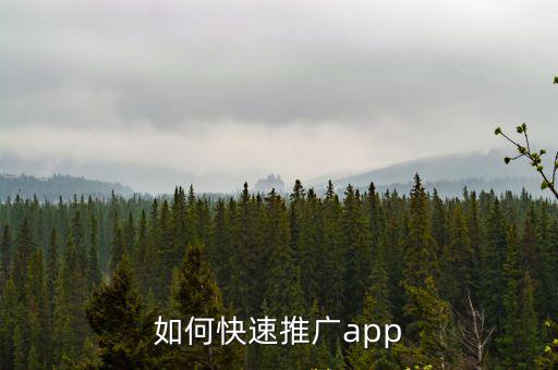 如何快速推廣app
