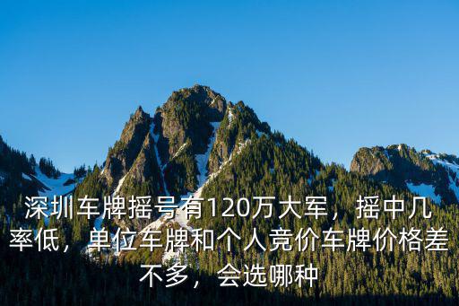 深圳車牌搖號有120萬大軍，搖中幾率低，單位車牌和個人競價車牌價格差不多，會選哪種