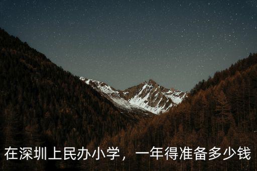 深圳讀民辦小學補貼多少,在深圳上民辦小學