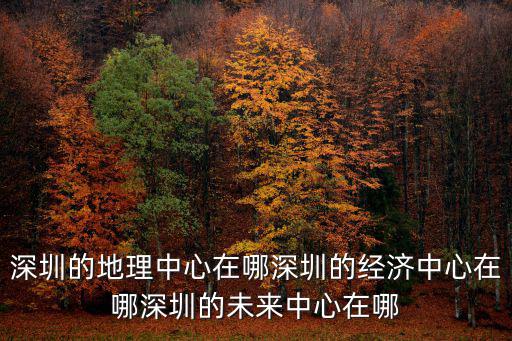 深圳心臟中心在哪里,深圳東部的中心在哪里