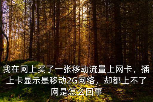 我在網上買了一張移動流量上網卡，插上卡顯示是移動2G網絡，卻都上不了網是怎么回事