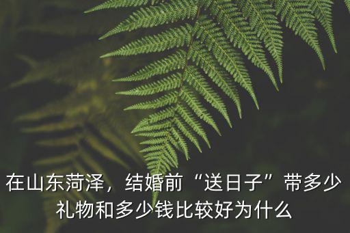 在山東菏澤，結婚前“送日子”帶多少禮物和多少錢比較好為什么