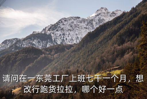 請問在一東莞工廠上班七千一個(gè)月，想改行跑貨拉拉，哪個(gè)好一點(diǎn)