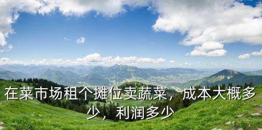 在菜市場租個攤位賣蔬菜，成本大概多少，利潤多少