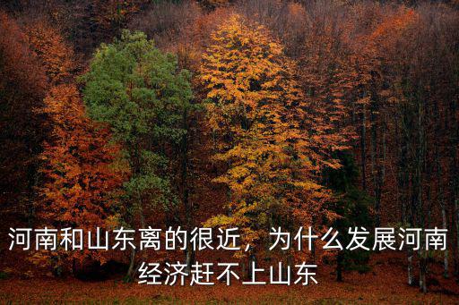 河南和山東離的很近，為什么發展河南經濟趕不上山東