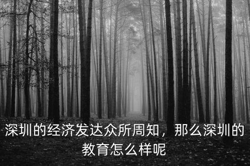 深圳怎么發達的,那么深圳的教育怎么樣呢