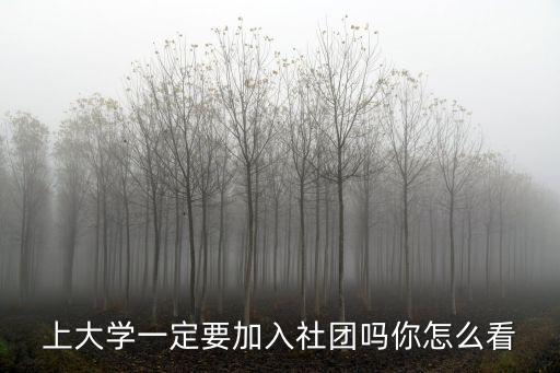 上大學一定要加入社團嗎你怎么看