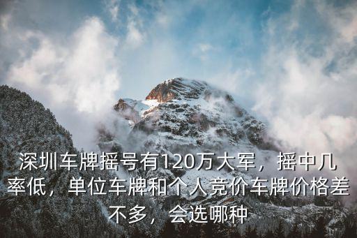 深圳車牌搖號有120萬大軍，搖中幾率低，單位車牌和個(gè)人競價(jià)車牌價(jià)格差不多，會選哪種