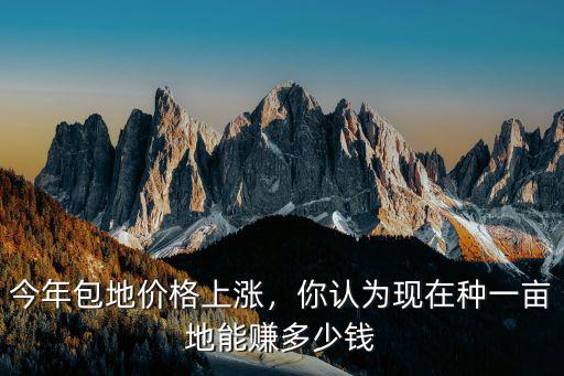 湖州包地多少一畝,去農(nóng)村承包地多少錢(qián)一畝合適