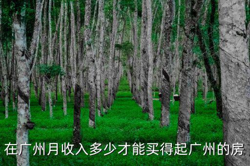 在廣州月收入多少才能買得起廣州的房